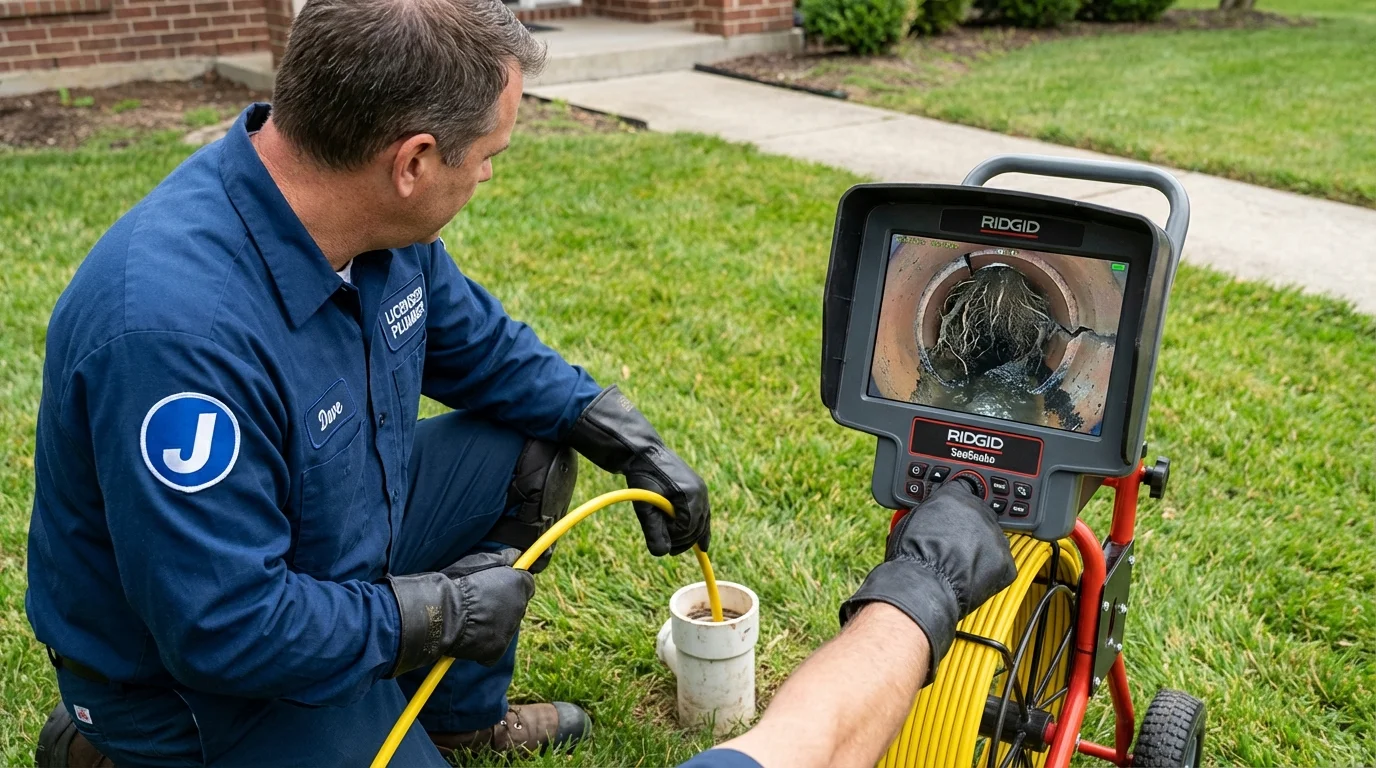 Sewer camera inspection being performed by Johns Plumbing LLC in Levittown